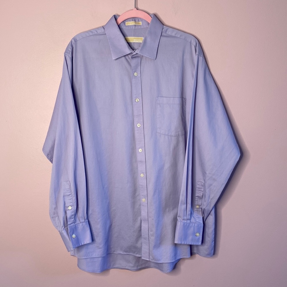 Michael Kors Solid Lavender Button Down Dress Shirt 17 1/2, 34/35